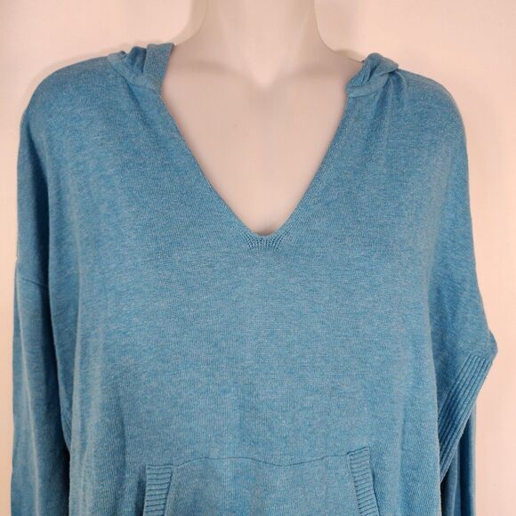 Cabi Hop To Hoodie Sweater Women Medium Blue Pullover Cotton Blend Casual V Neck - Picture 6 of 10